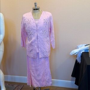 Elegant Pink Embroidered Skirt Set